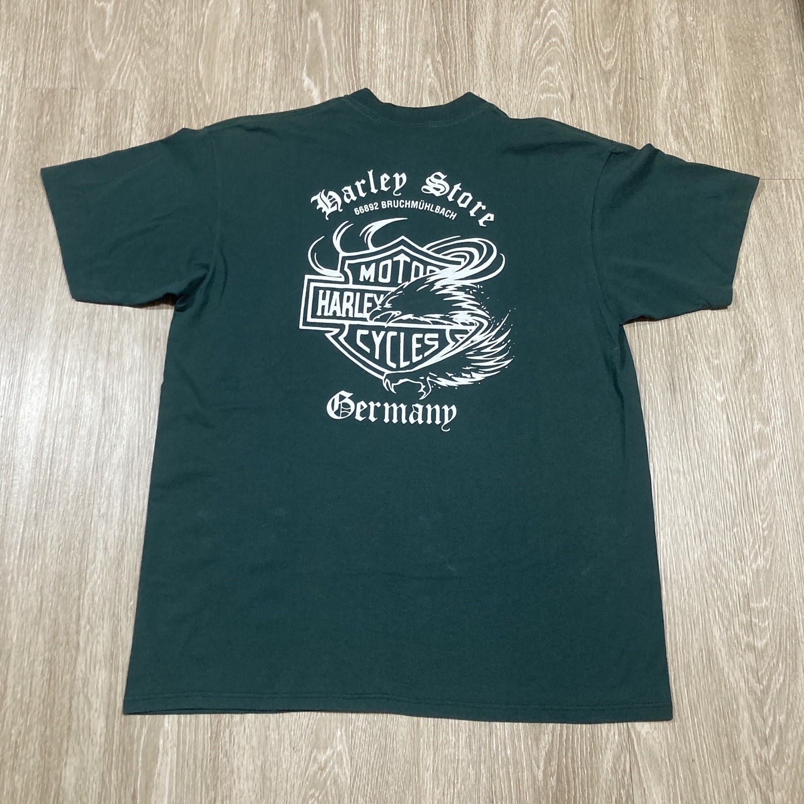 Harley Shirt XL 90s 3D Emblem Germany Native HD Biker Chopper Motorcycle Tee gallery