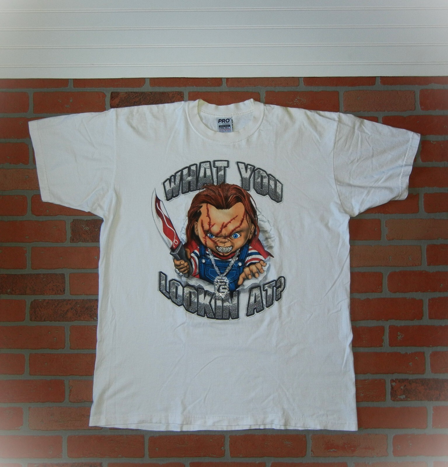 CHUCKY T Shirt VINTAGE $old Out CLEAN HEAT White Size 2xl IMMACULATE XXLT gallery