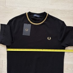BNWT Fred Perry M7 Crew Neck Pique T-Shirt Black Gold Mens Size Medium Mod 60s