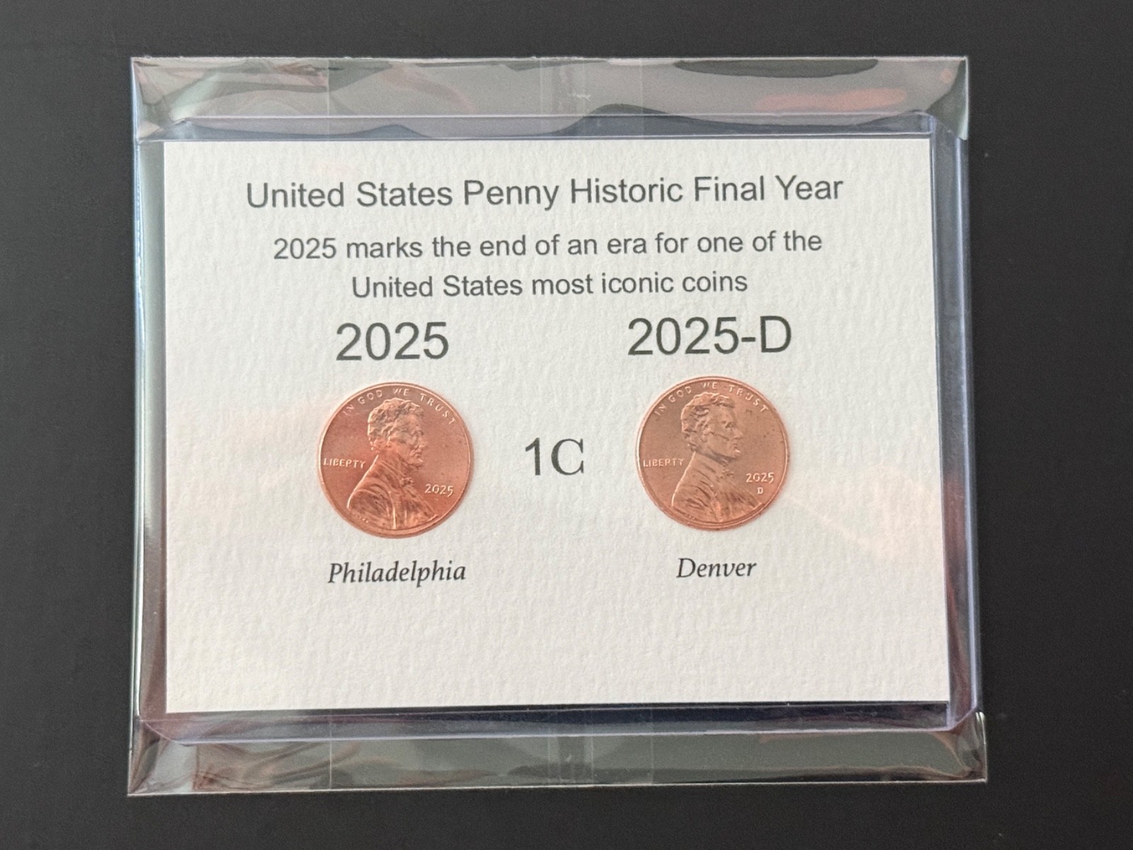 Historic Last Penny Set 2025 • P & D Mint Coin Set • Uncirculated