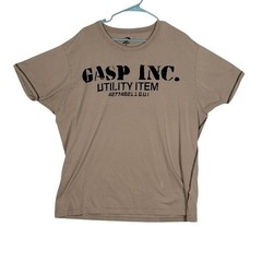 GASP INC Utility Item Basic Tee 3XL Tan Khaki Bodybuilding Gym Shirt
