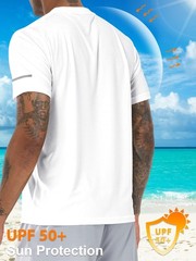 3 Pack Men’s Rash Guard UPF 50+ Sun Protection Clothing Short Sleeve T-Shirts…