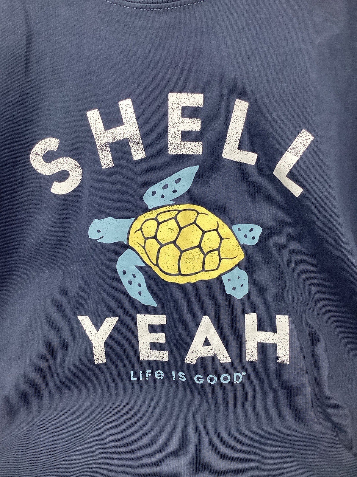 Life Is Good LIG Crusher Cotton Shell Yeah Sea Turtle T-Shirt Tee Blue gallery