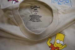 The Simpsons Mens Bart Simpson Skateboard Mischief Beige Shirt New S, L, XL