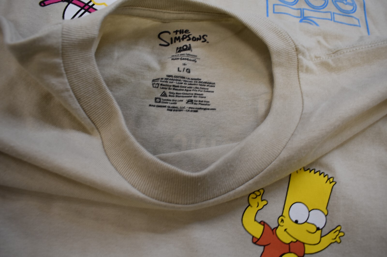 The Simpsons Mens Bart Simpson Skateboard Mischief Beige Shirt New S, L, XL gallery