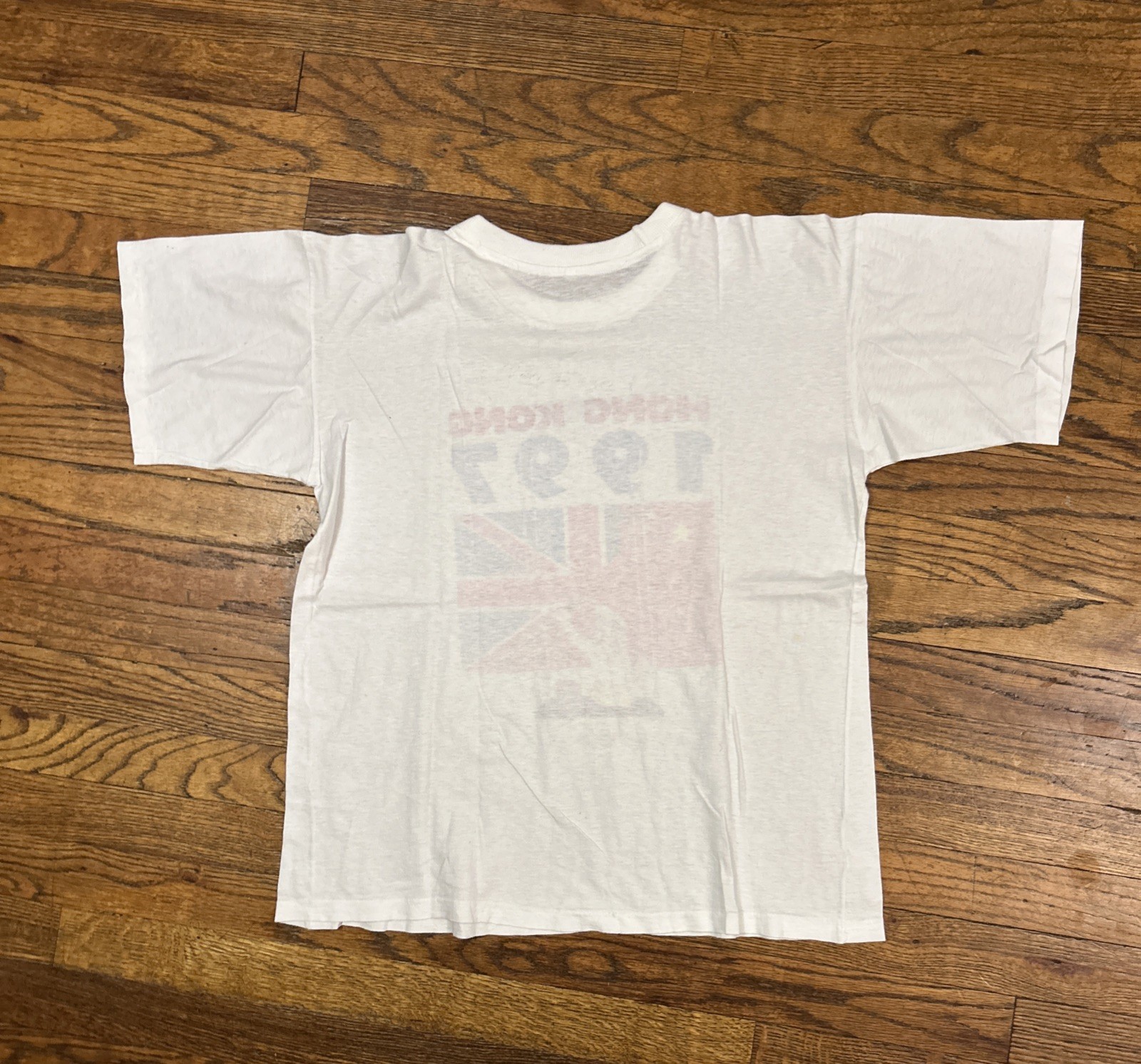 Vintage Hong Kong Size Small 90s Independence China Flag Shirt 1997 gallery