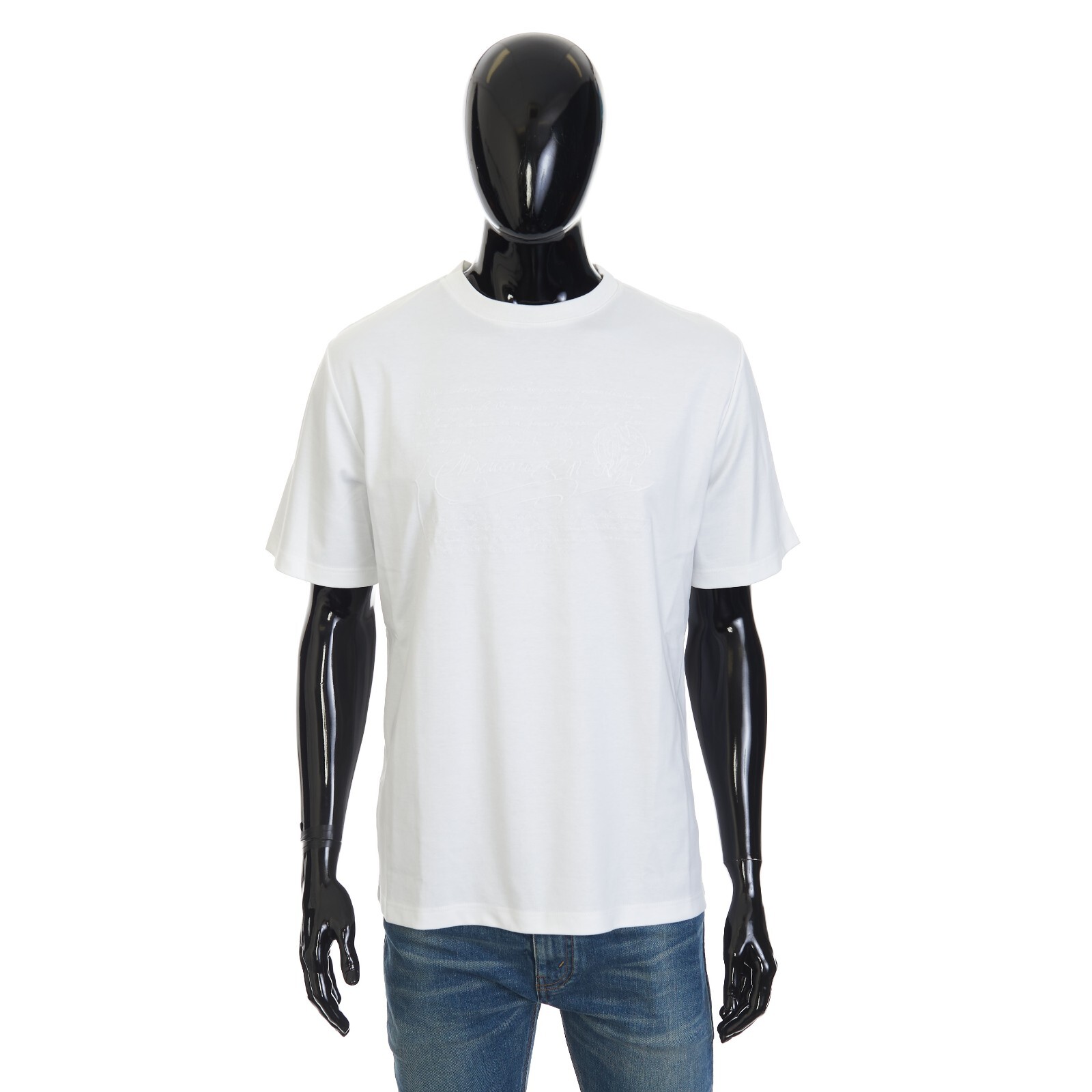 BERLUTI 690$ Embroidered Scritto T-shirt – White Cotton