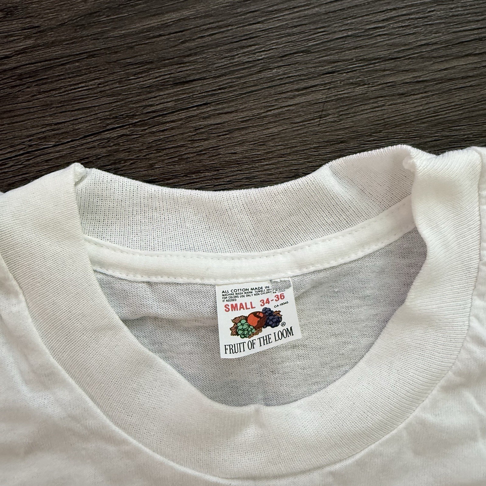 VTG 80s Fruit of the Loom THIN T-Shirt White S 34-36 Blank USA NOS gallery