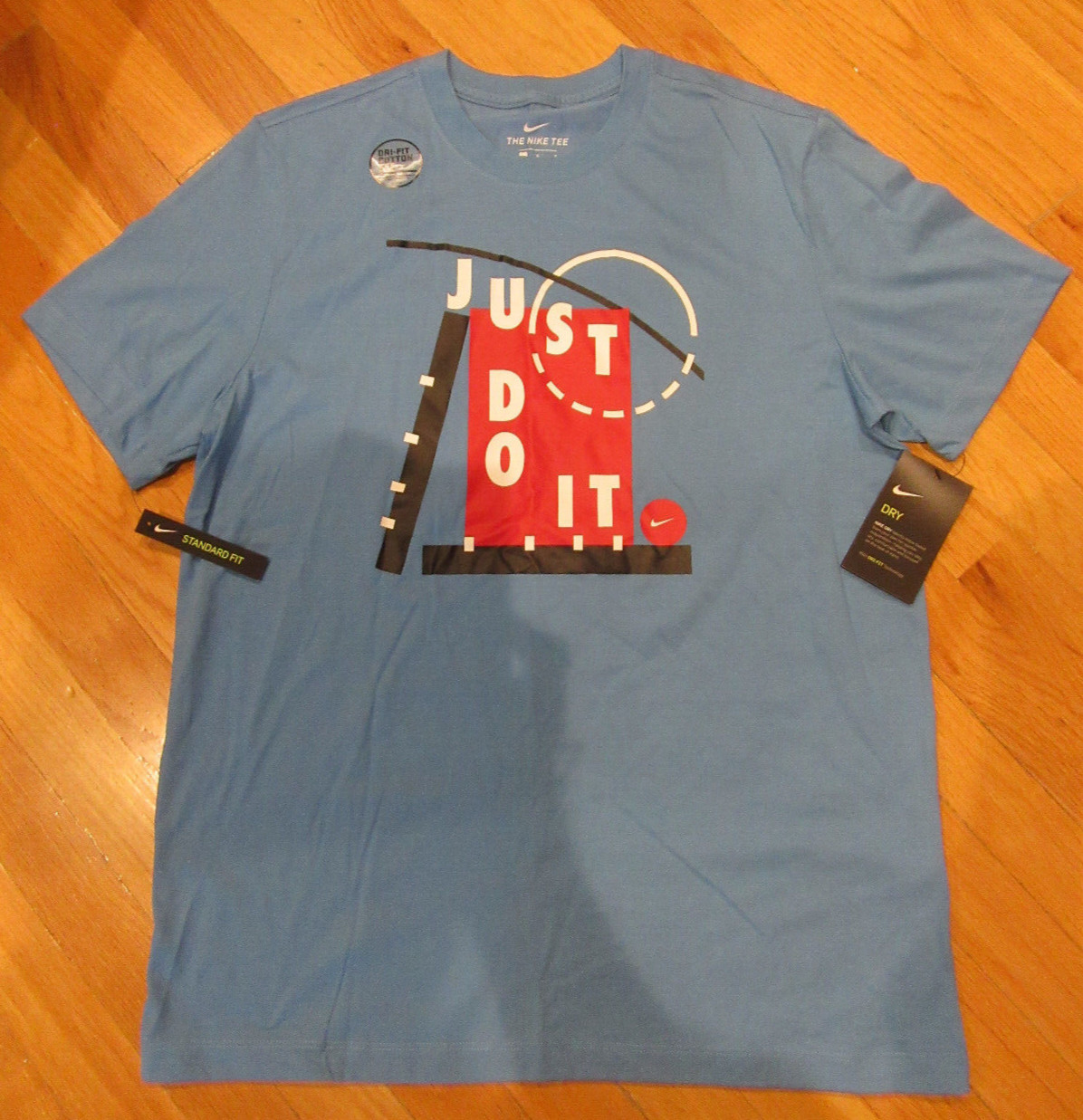 Nike Men's Blue T-Shirt "Just Do It" Short Sleeve Crew Neck Athletic Sz L gallery