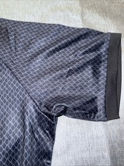 Retro Open Collar Polo In Square Geo Print XL -Brand- Tailored Athlete