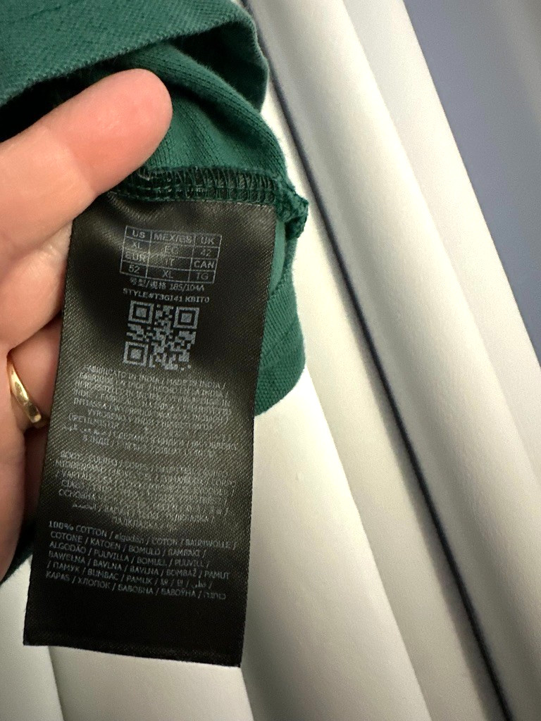 Guess Los Angeles Men's XL Green Tonal Logo Tee Tipped Ribbed Cuffs Vtg gallery