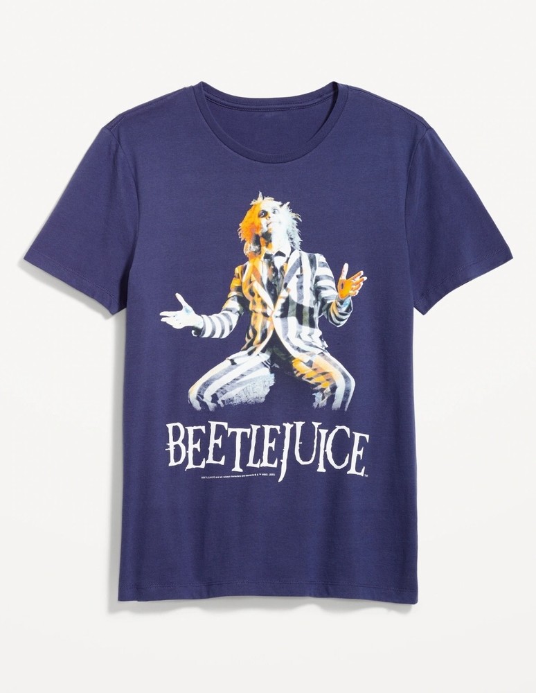 New Beetlejuice Classic Mens Large Funny Horror Movie T-shirt