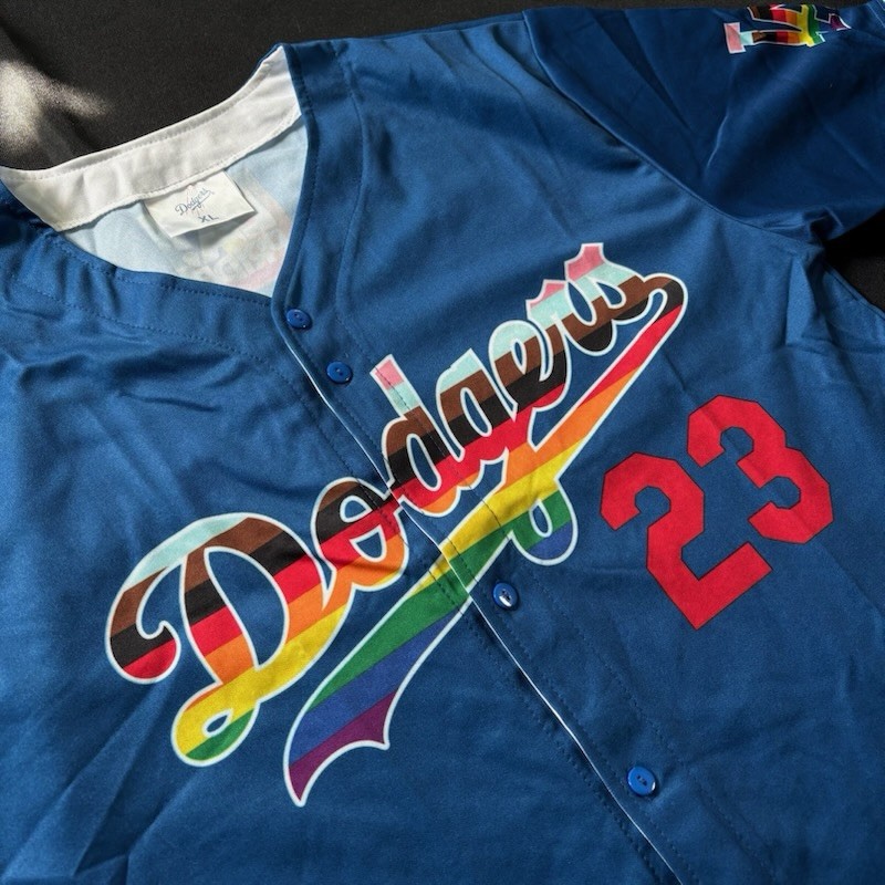 MLB Los Angeles Dodgers 2023 Pride Night Baseball Blue Jersey Adult Size XL gallery