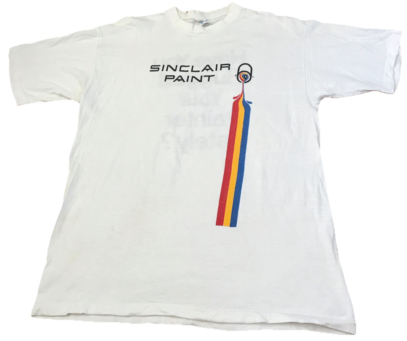 Sinclair Paint VNTG Single Stitch Graphic White T-shirt *See Description* gallery