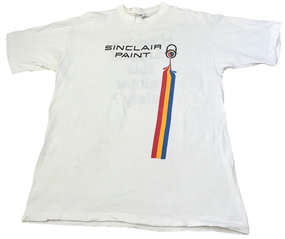 Sinclair Paint VNTG Single Stitch Graphic White T-shirt *See Description*