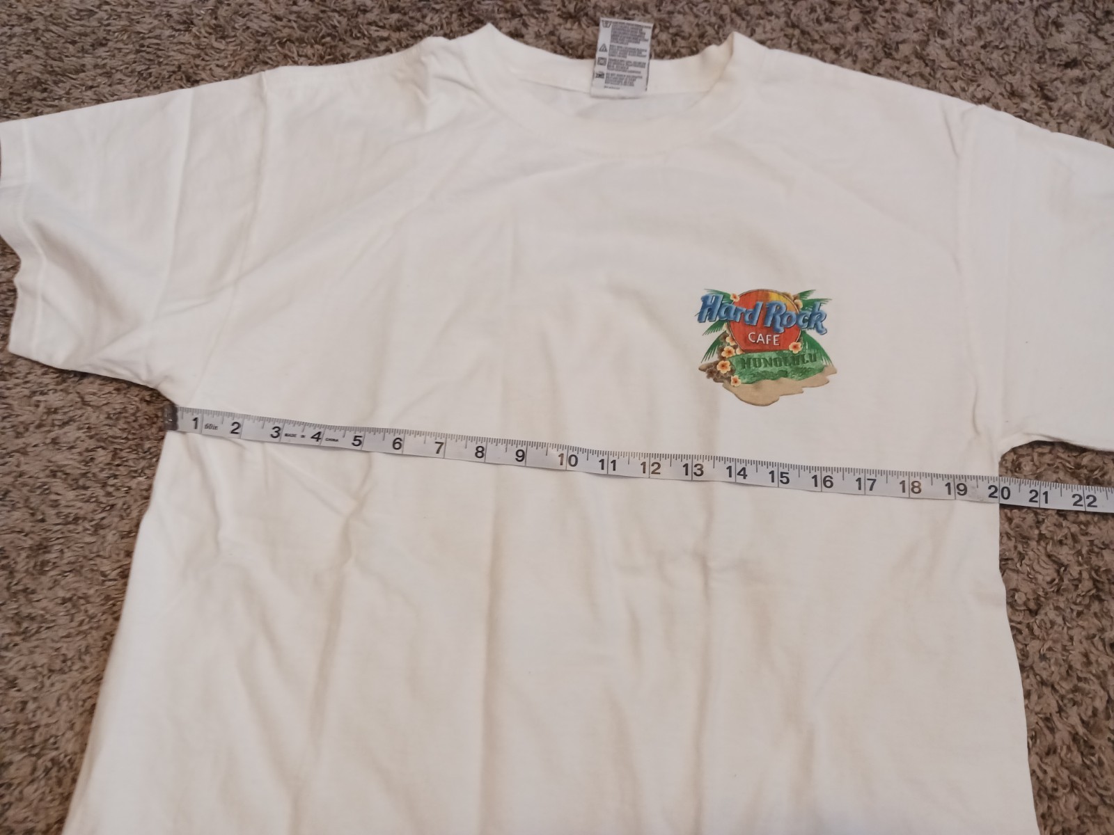 Vintage Hard Rock Cafe Honolulu Heavy Tee T Shirt Size L White Surfboard 90s gallery