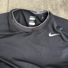 NWT NIKE PRO Men Large Black Compression Base Layer w/ Ribs and Back Padding