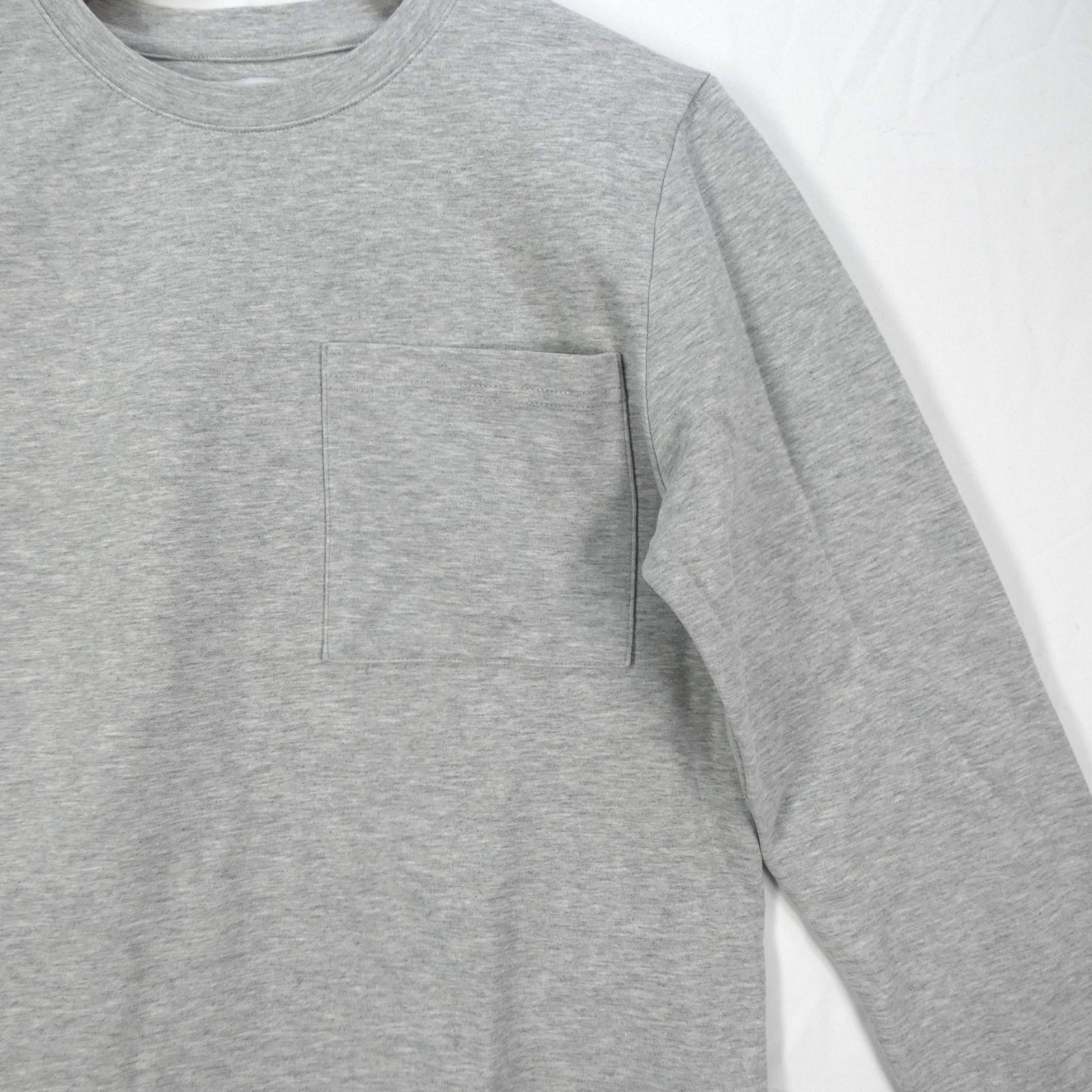 Raith Clothing Pocket T Shirt Tyler Long Sleeve Grey Marl Heavy Blend size S gallery