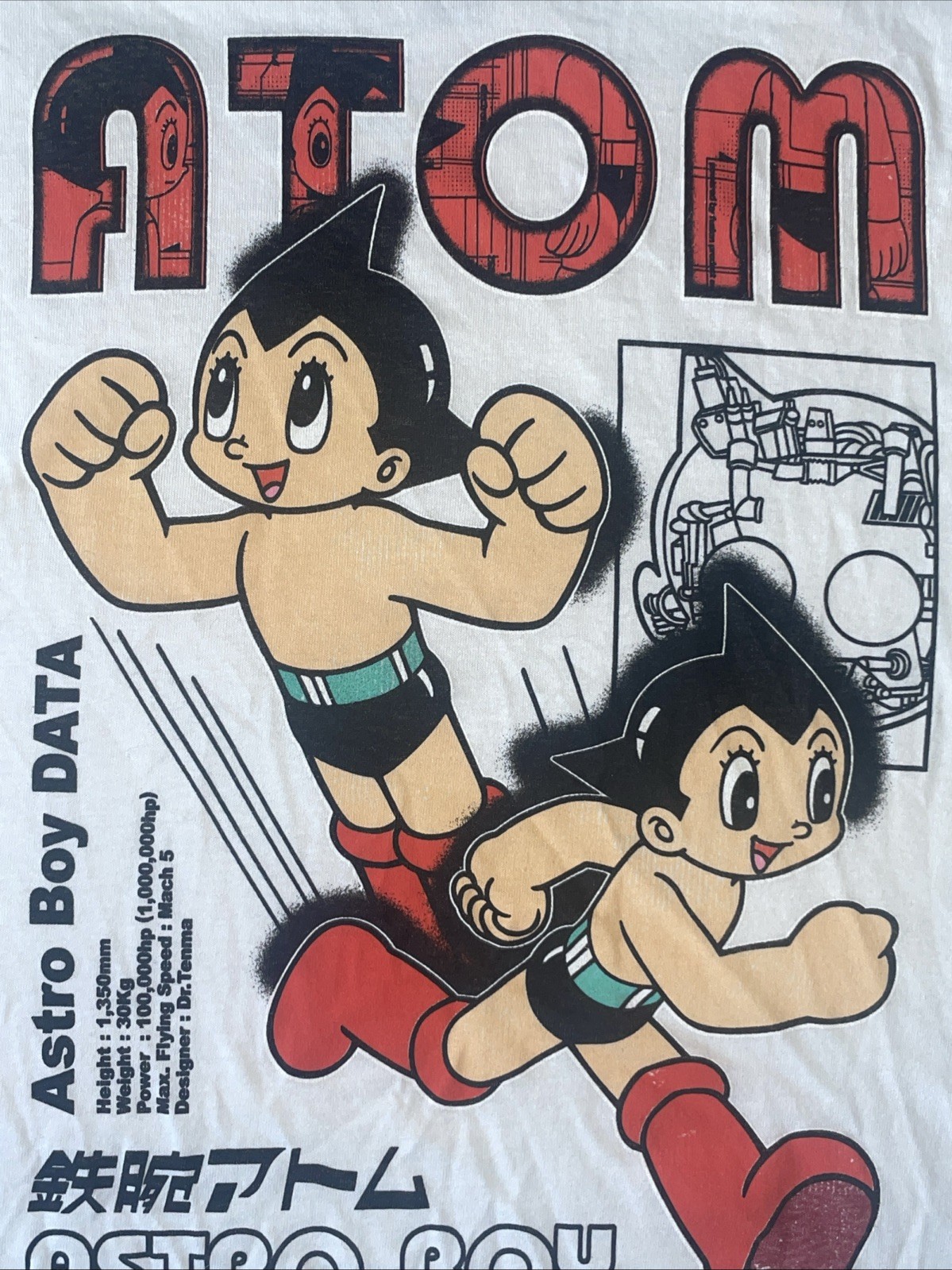 Osamu Tezuka Astro Boy Large White Graphic T-shirt Cotton Crew Anime Cartoon gallery