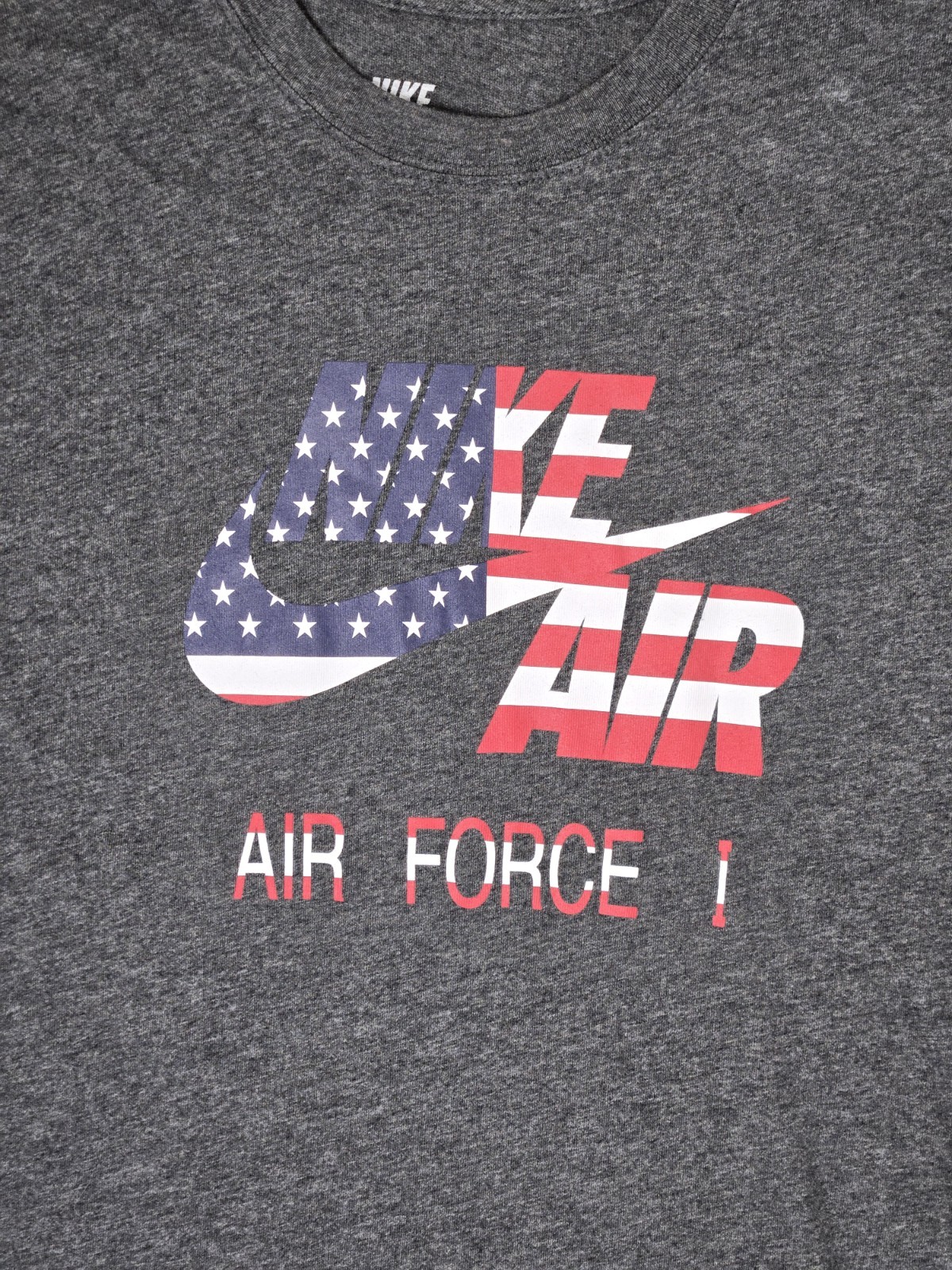 Nike shirt Airforce 1 mens Large short sleeve Gray red white blue usa gallery