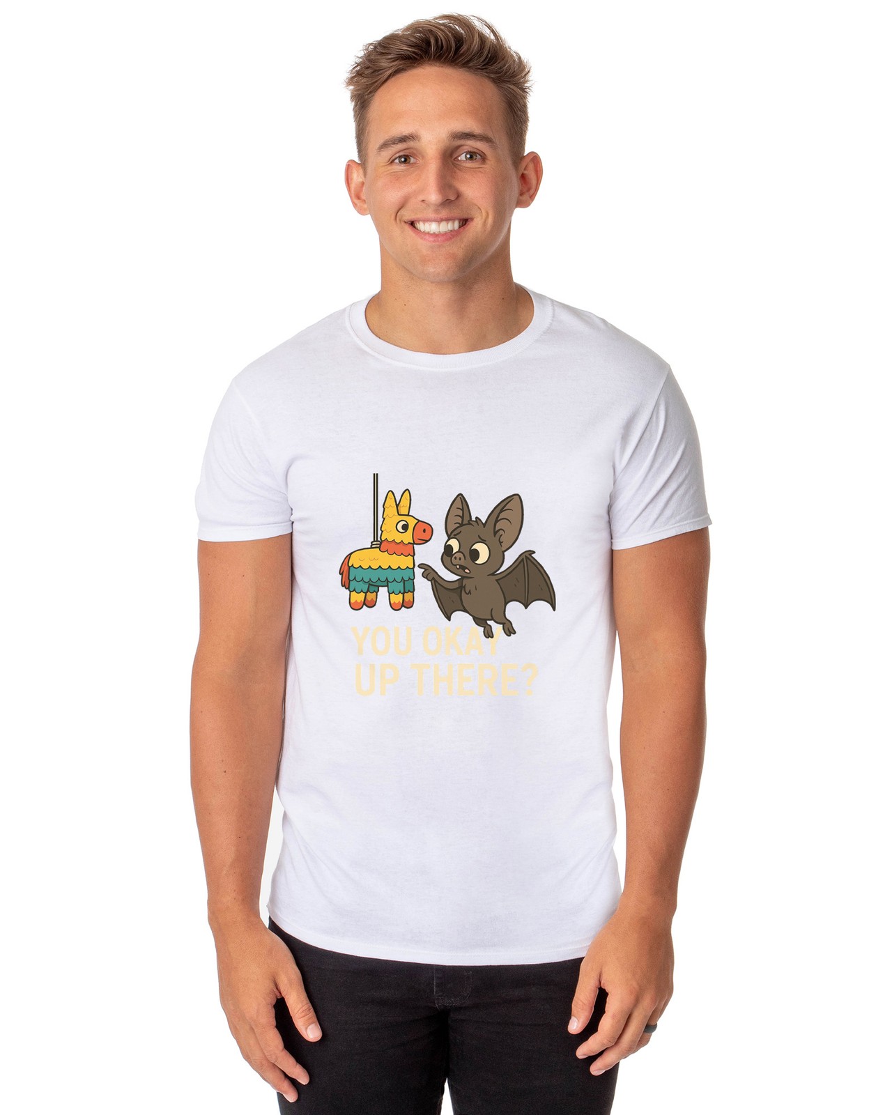PJammy Halloween T-Shirt Men’s You Okay Up There Short Sleeve Tee
