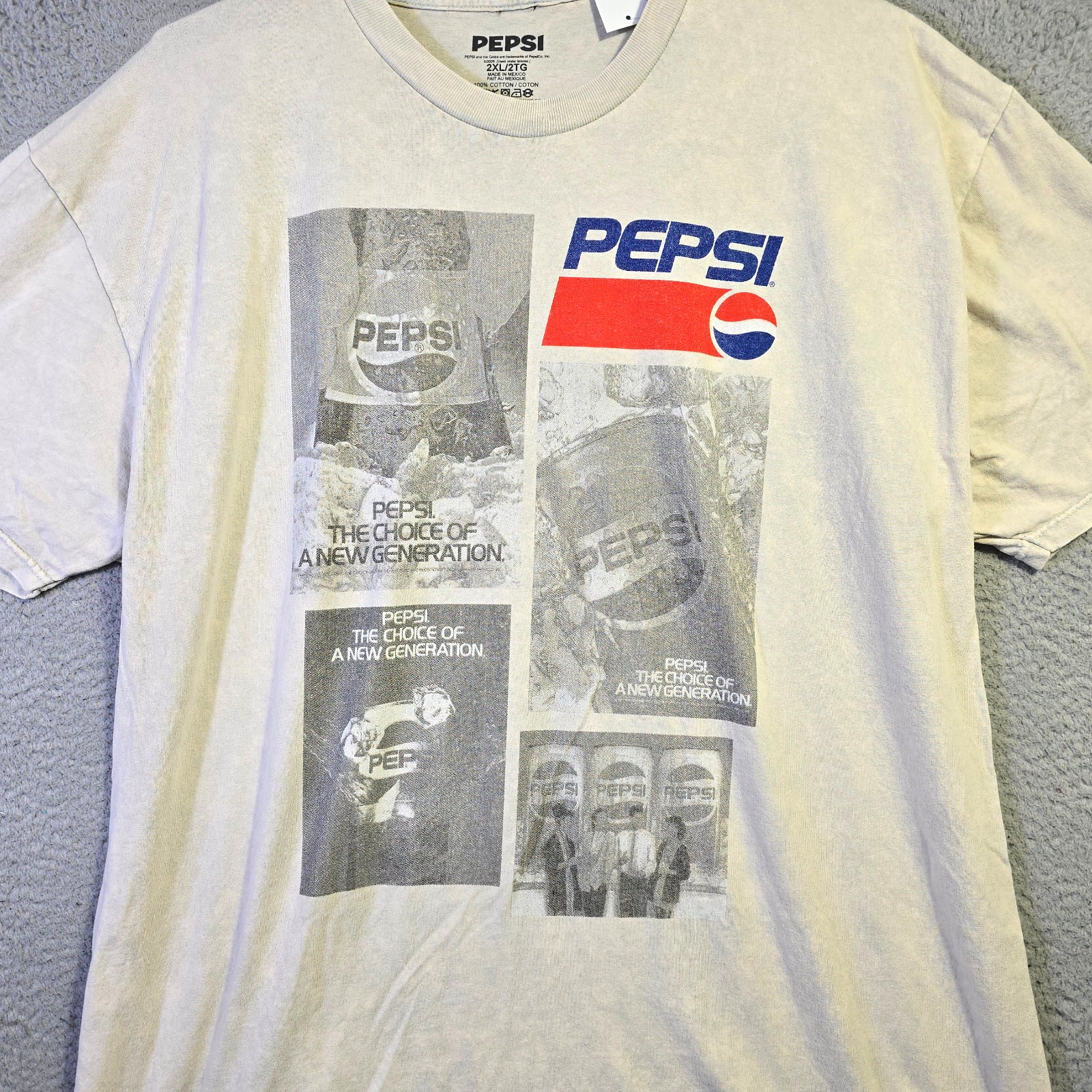 Pepsi Shirt Mens 2XL XXL White Logo 90s 80s Retro Soda Pop Casual NWT gallery