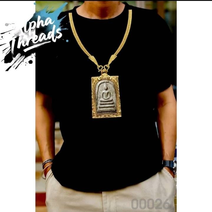 Amulet Thailand Printed Cotton T-Shirt - Black Size XXL gallery