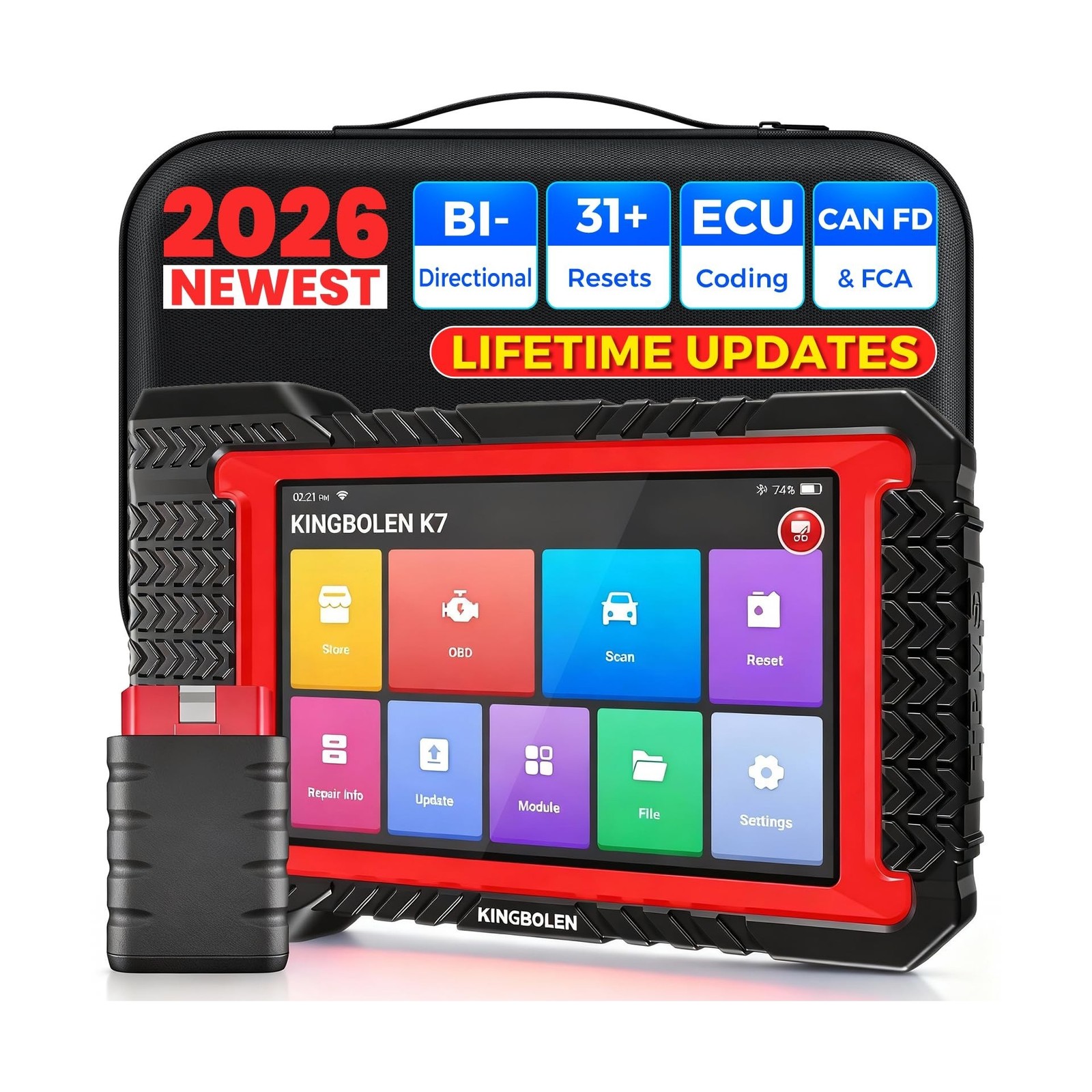 KINGBOLEN K7 Bidirectional Scan Tool 2026 OBD2 Scanner Bluetooth with Lifetim…