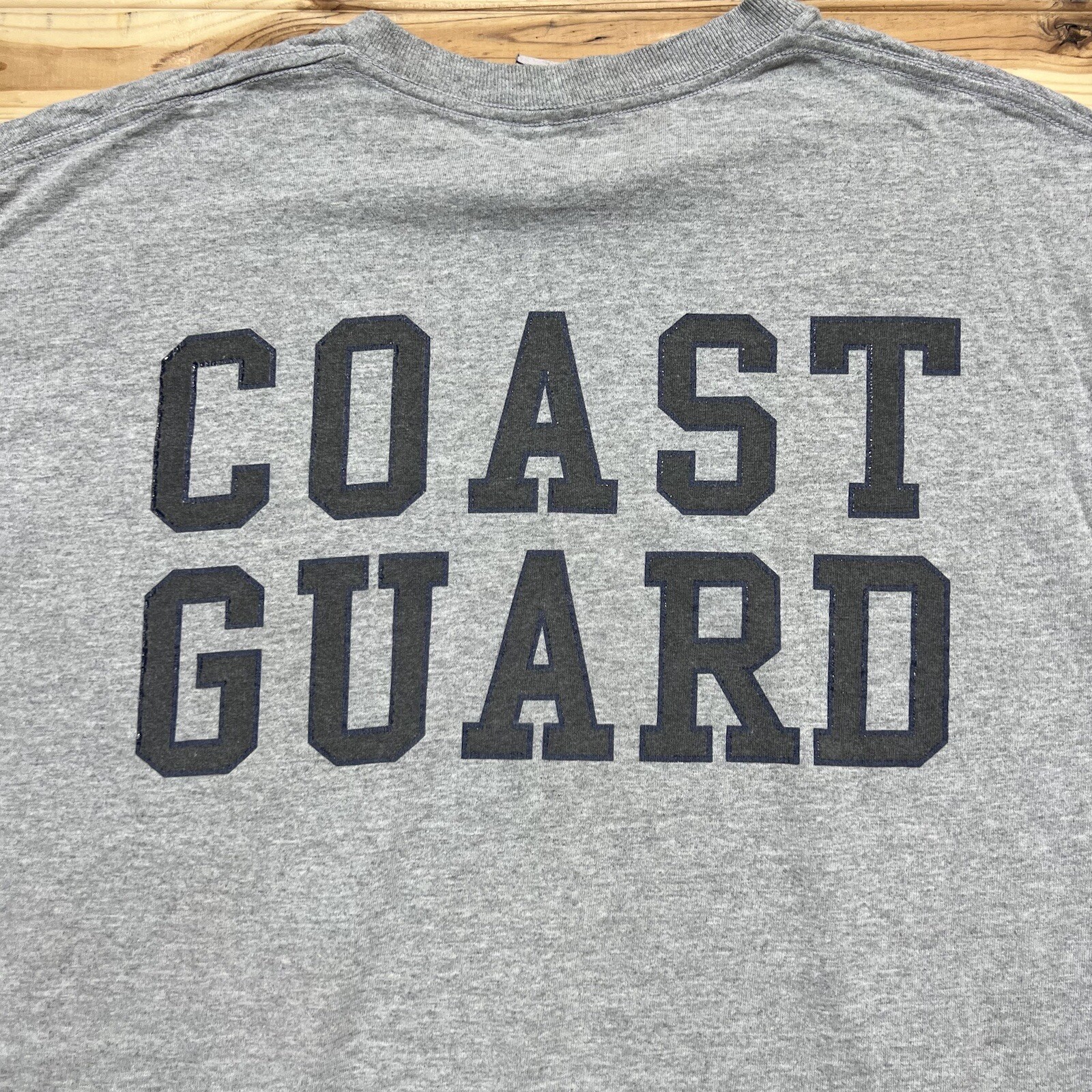 Vintage Coast Guard Spell Out Double Sided Gray Shirt Size Large gallery