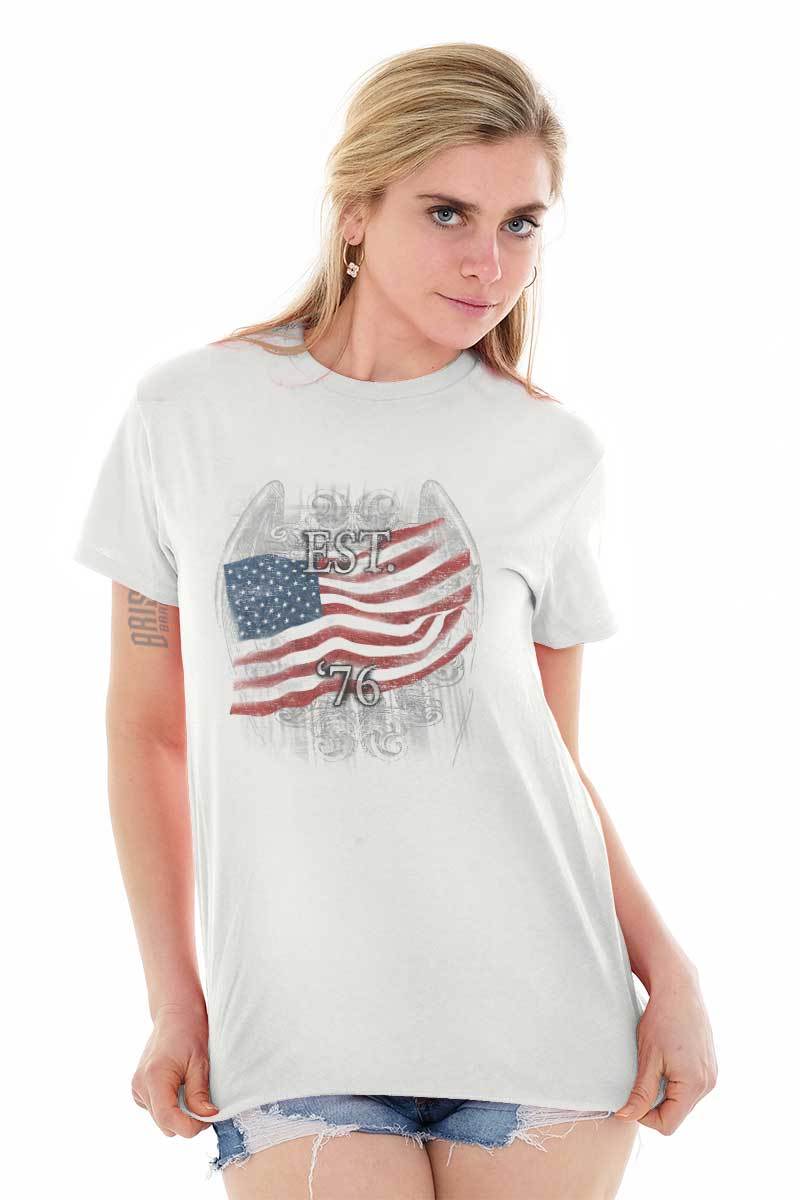 American Flag USA Patriotic United States Adult Short Sleeve Crew T Shirt gallery