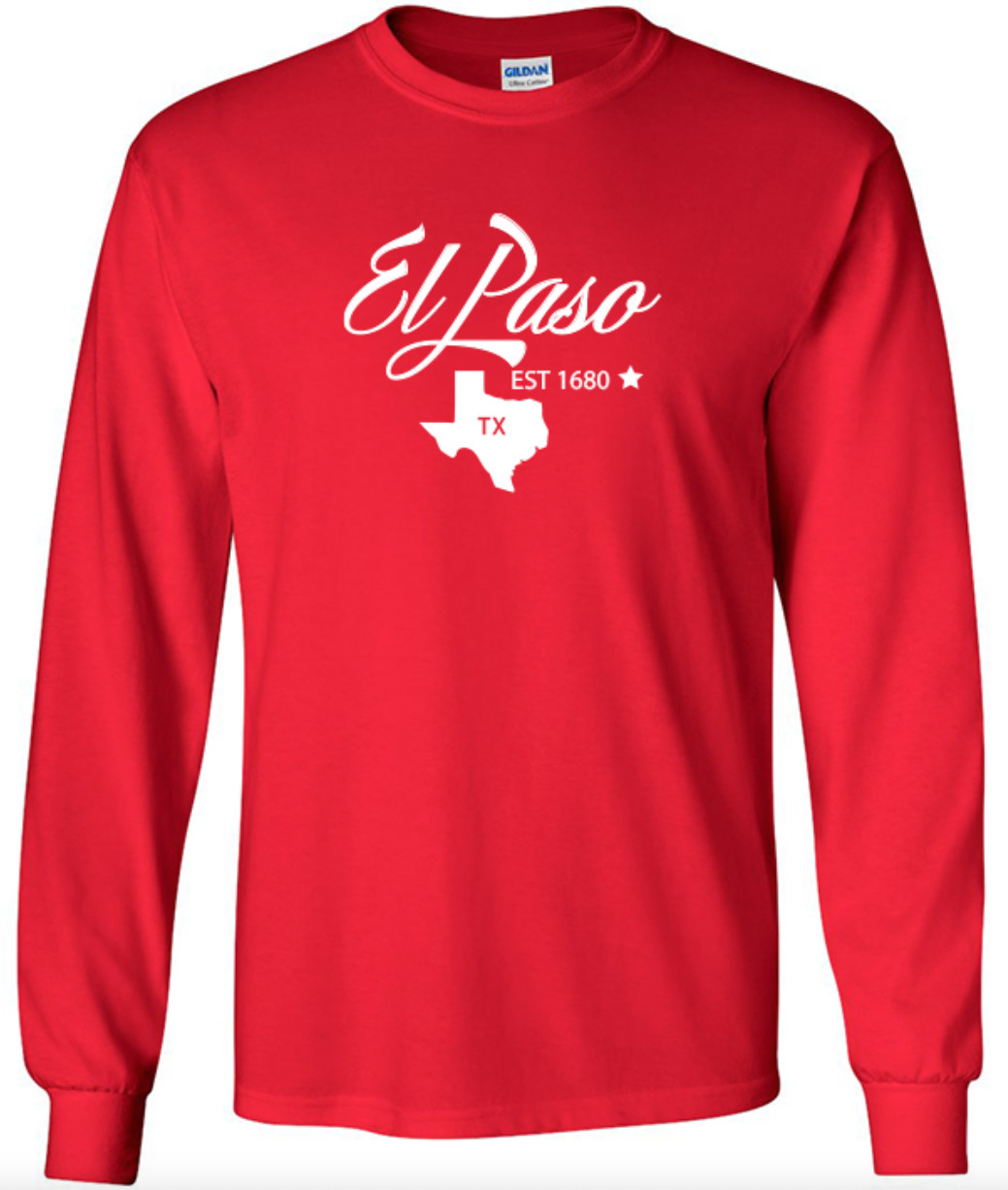 El Paso Texas State T-Shirt Long Sleeve Graphic Tee Unisex apparel Text logo gallery