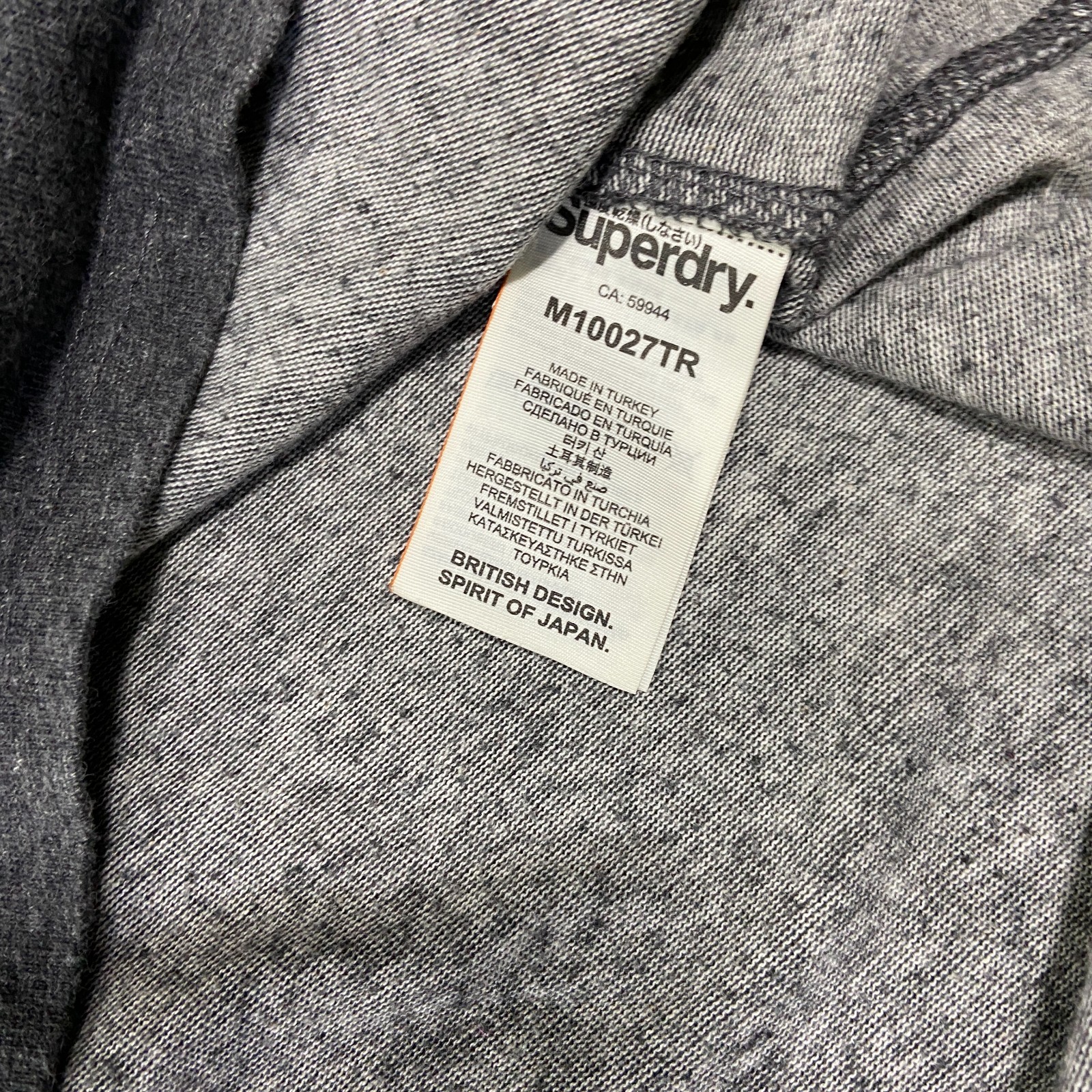 Y2K Superdry Triple Drop Pop Panel T Shirt Sz M Gray Logo Crew Neck Slim Fit gallery