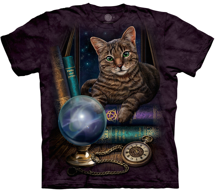 Cat Kittens Magic The Fortune Teller Cute Animal Purple Mountain T-Shirt S-4X gallery