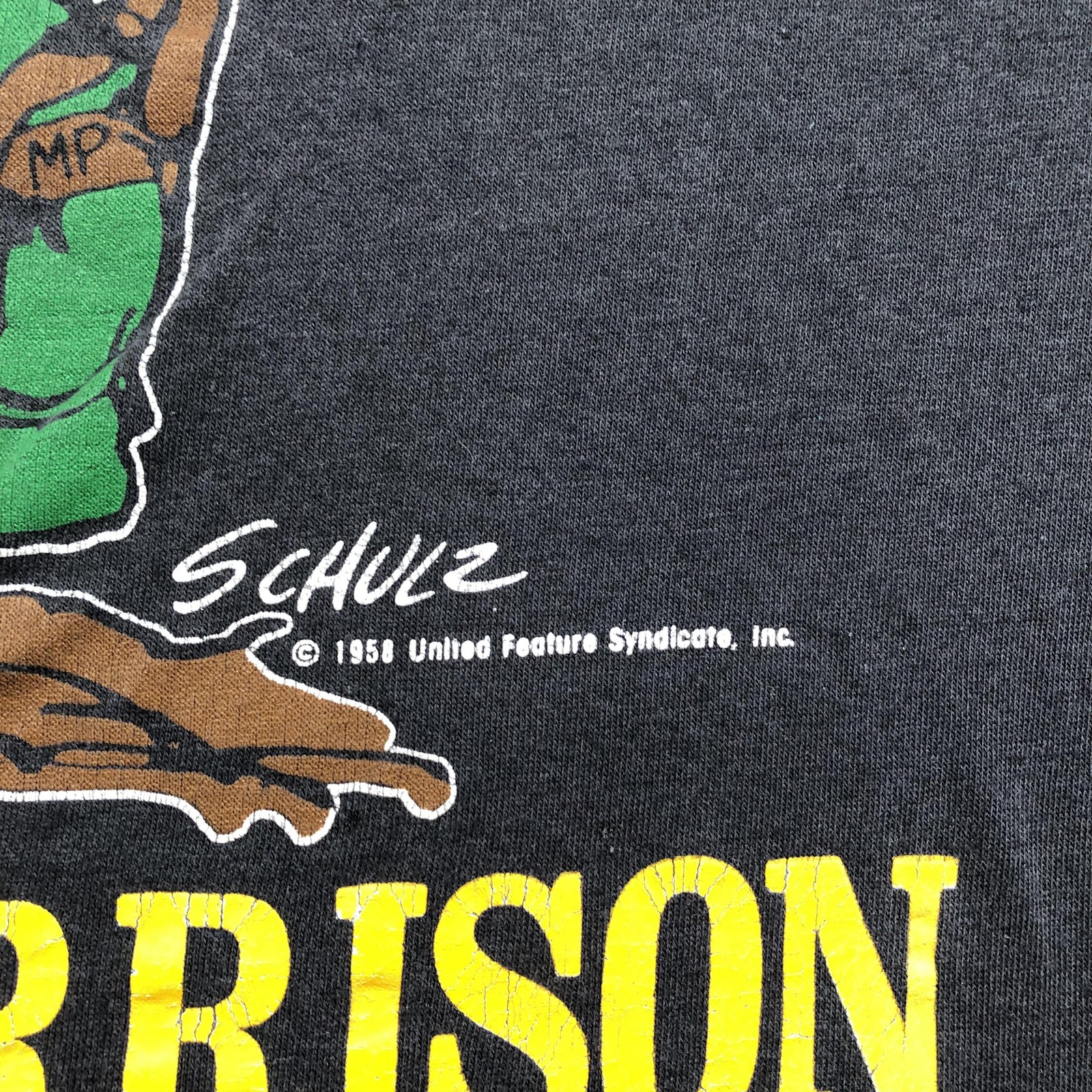 Vintage Peanuts Snoopy Ft Ben Harrison Shirt Mens Large Black I Survived 80s gallery