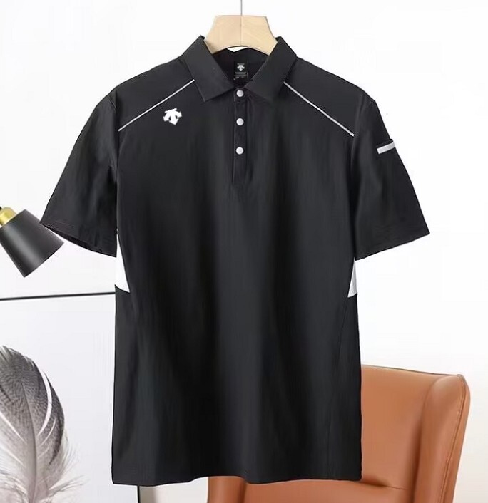 Men New Descente Cotton Breathable Sports Quick Drying Short Sleeves T-shirt gallery