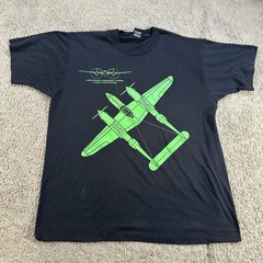 Vintage Lockheed P-38 Lightning Shirt Mens XL WWII Jet USA Screen Stars Best