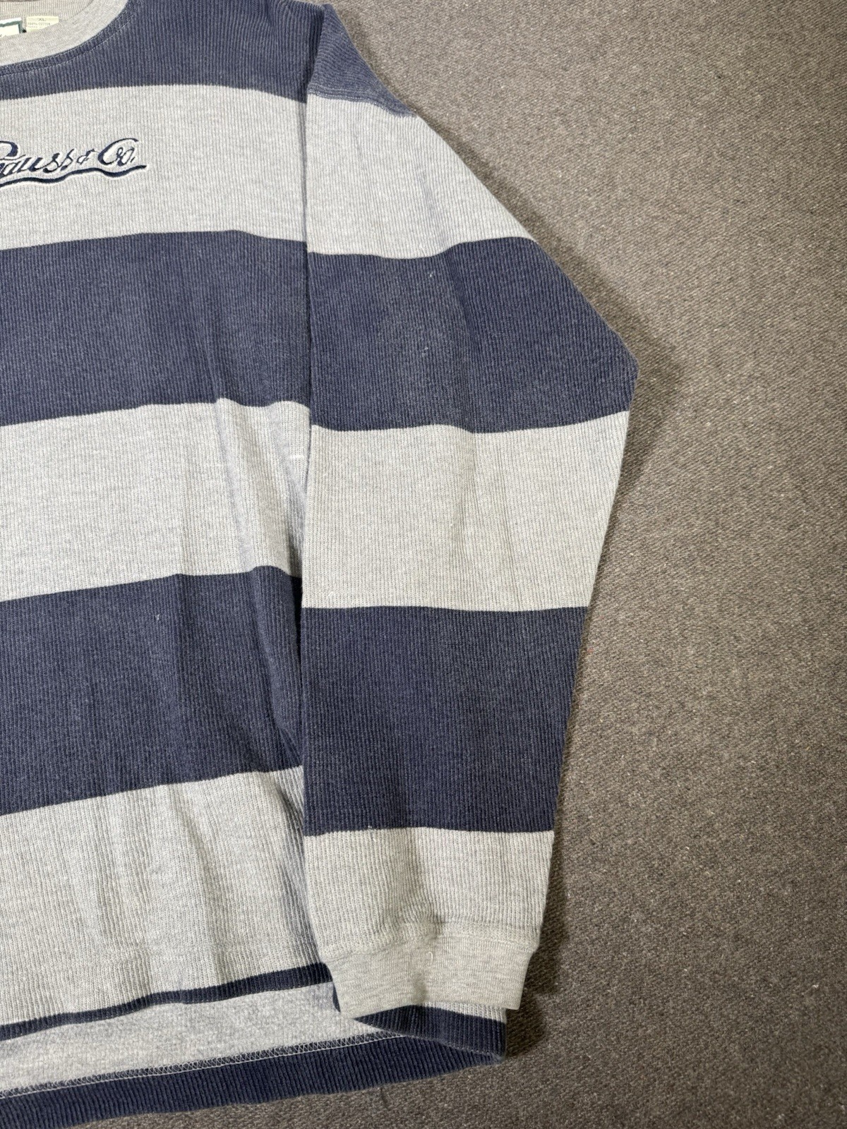 Vintage 90s Levi’s Striped Long Sleeve Waffle Knit Embroidered Skater Men’s XL gallery