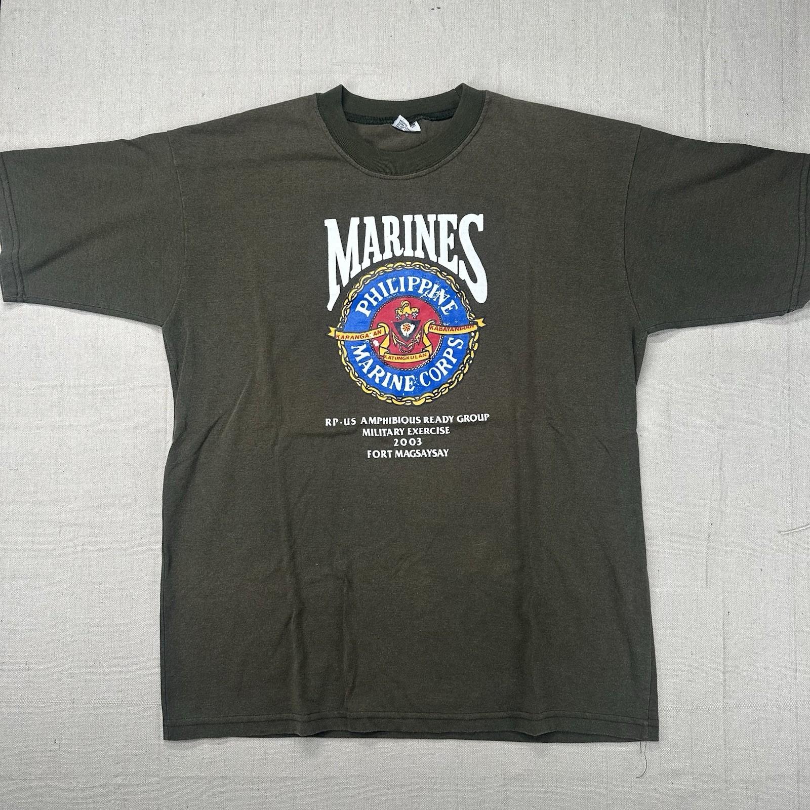 Vintage Marines T Shirt Usmc Philippines Olive T Shirt Green gallery
