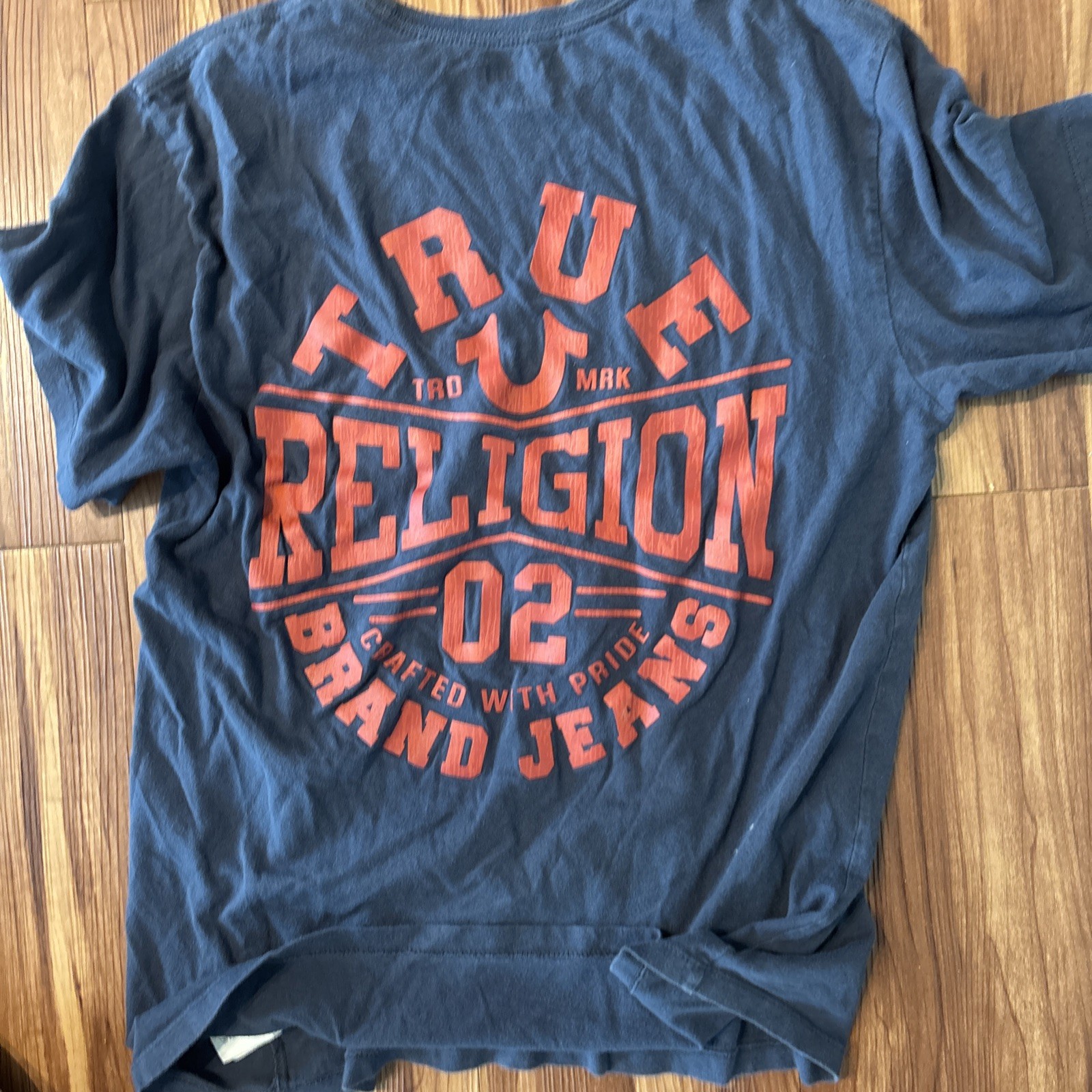 True Religion Men's Short Sleeve T-Shirt Graphic Print, Size Small Blue And Red gallery