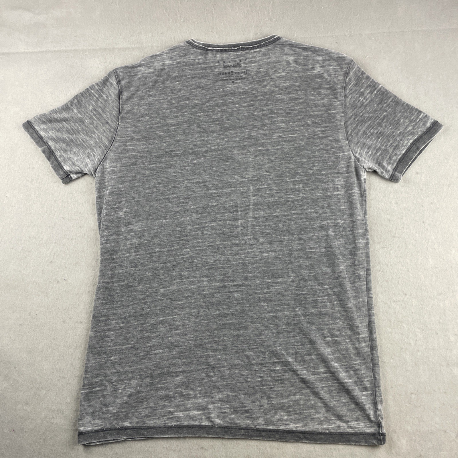VTG Y2K Lucky Brand Venice Burnout Graphic T-Shirt Men’s M Gray Skull Poker Card gallery