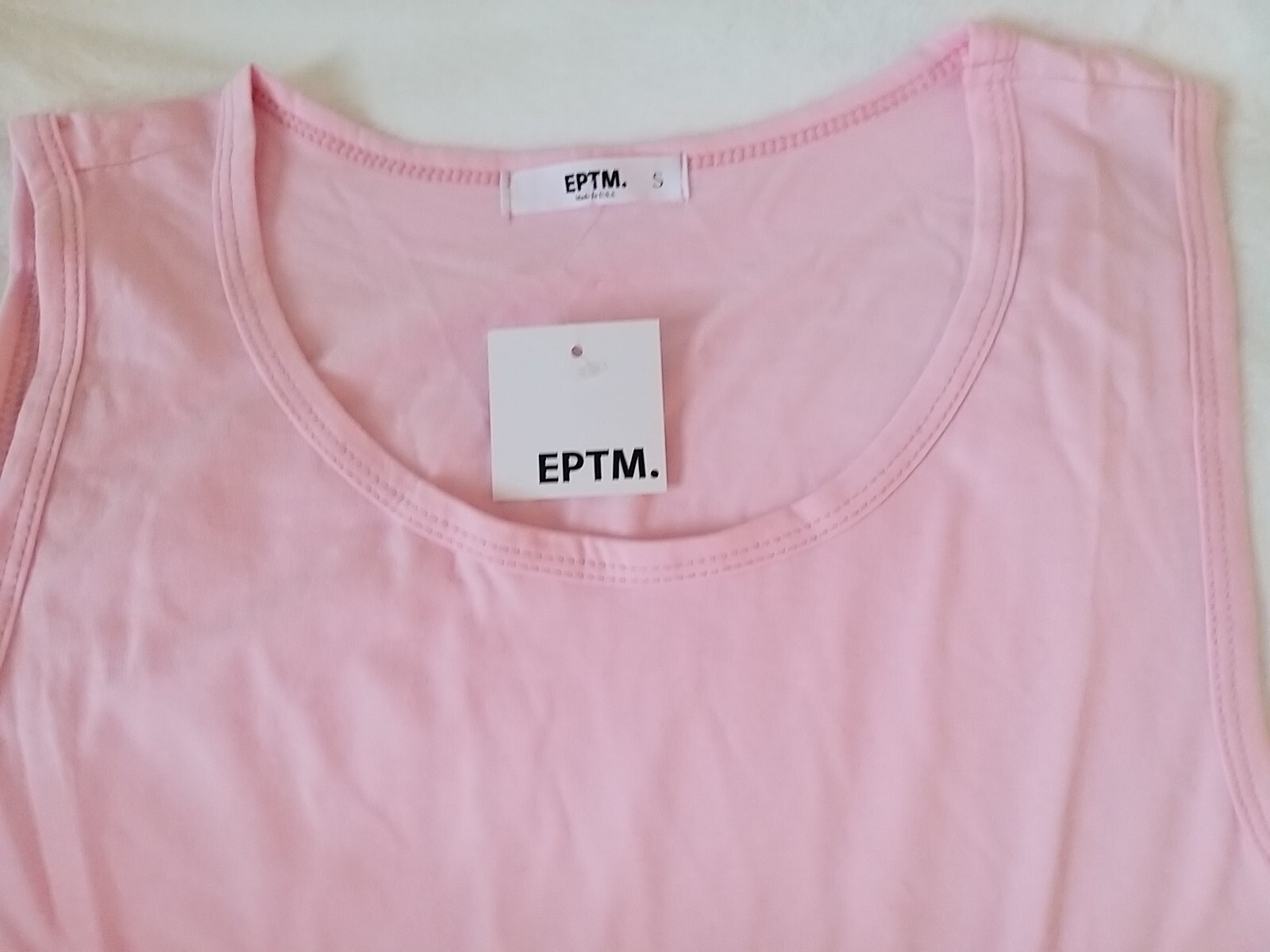 EPTM.Solid Color Long Length Curved Hem Tank Top - Pink -Size Small Set of Two gallery