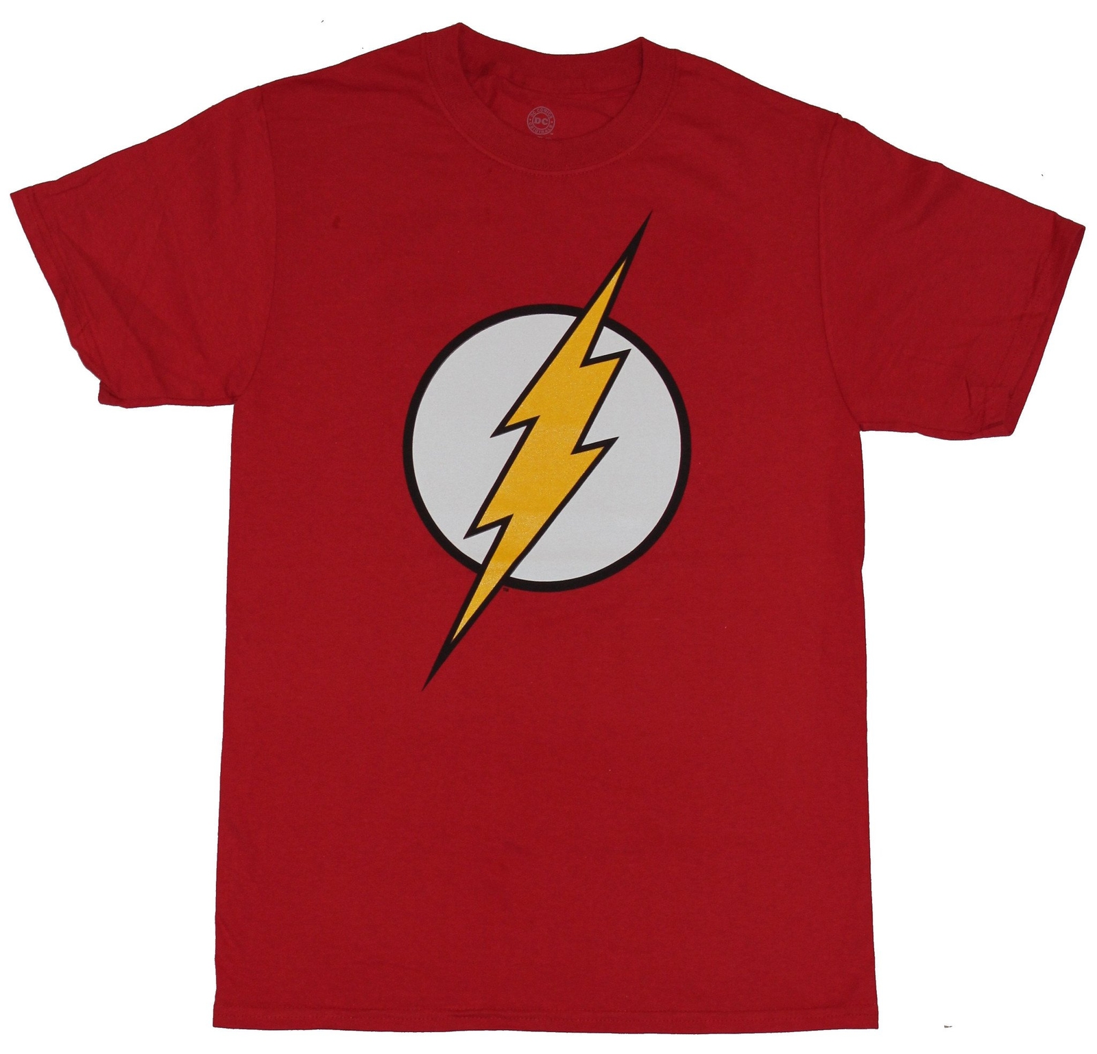 Flash (DC Comics) Mens T-Shirt - Classic White Yellow Glow in the Dark Logo gallery