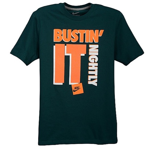 Nike “Bustin’ It Nightly” T-Shirt Atomic Teal Mens Small Medium Large XL 2XL 3XL
