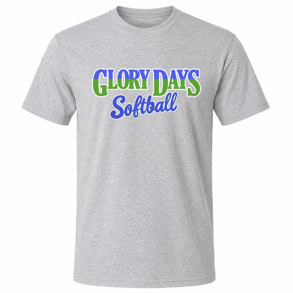 Glory Days Softball Tri-Blend Gray Graphic T-Shirt