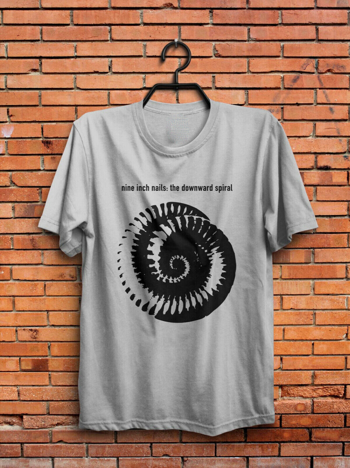 NIN Nine Inch Nails The Downward Spiral Cotton Sport Grey Full Size Shirt MM1408