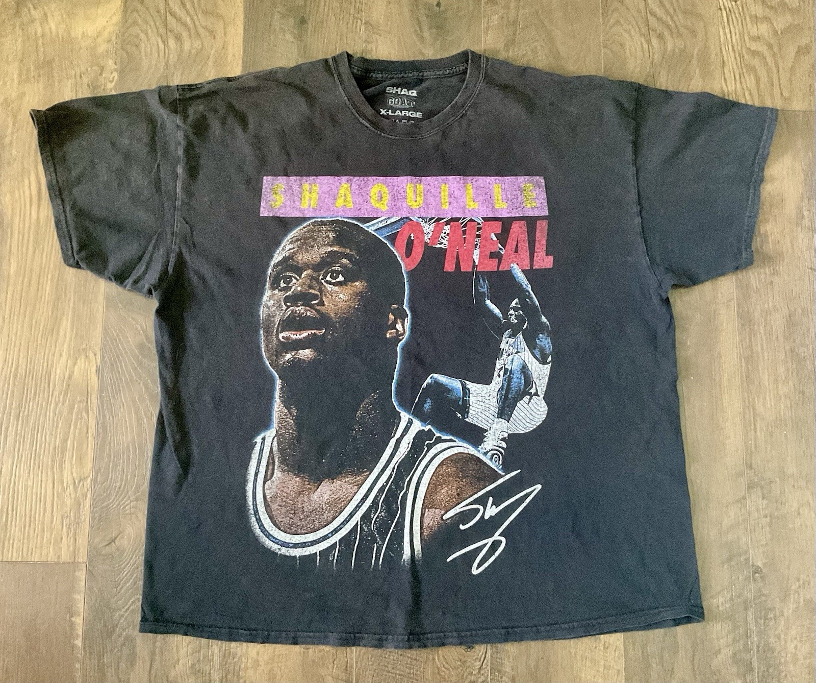 Shaquille O’Neal GOAT Crew Black Double Sided Graphic T Shirt, Size XL gallery