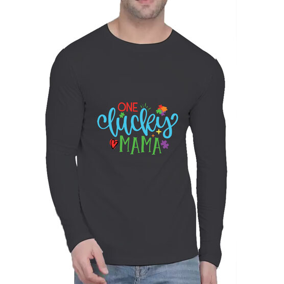 New Fashion Tshirt One lucky Mama Tee Casual Cotton Size S to 3XL