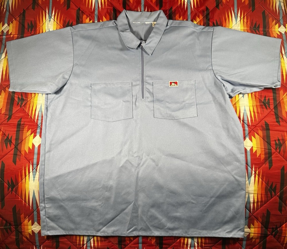 Vintage Ben Davis Men’s 1/2 Zip Work Shirt Size 2XL Made In USA 90’s Workwear