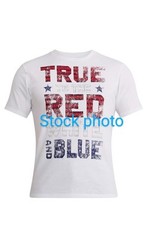 Men’s USA “True To Red White Blue” American Graphic Tee Size 3XL (54-56) New