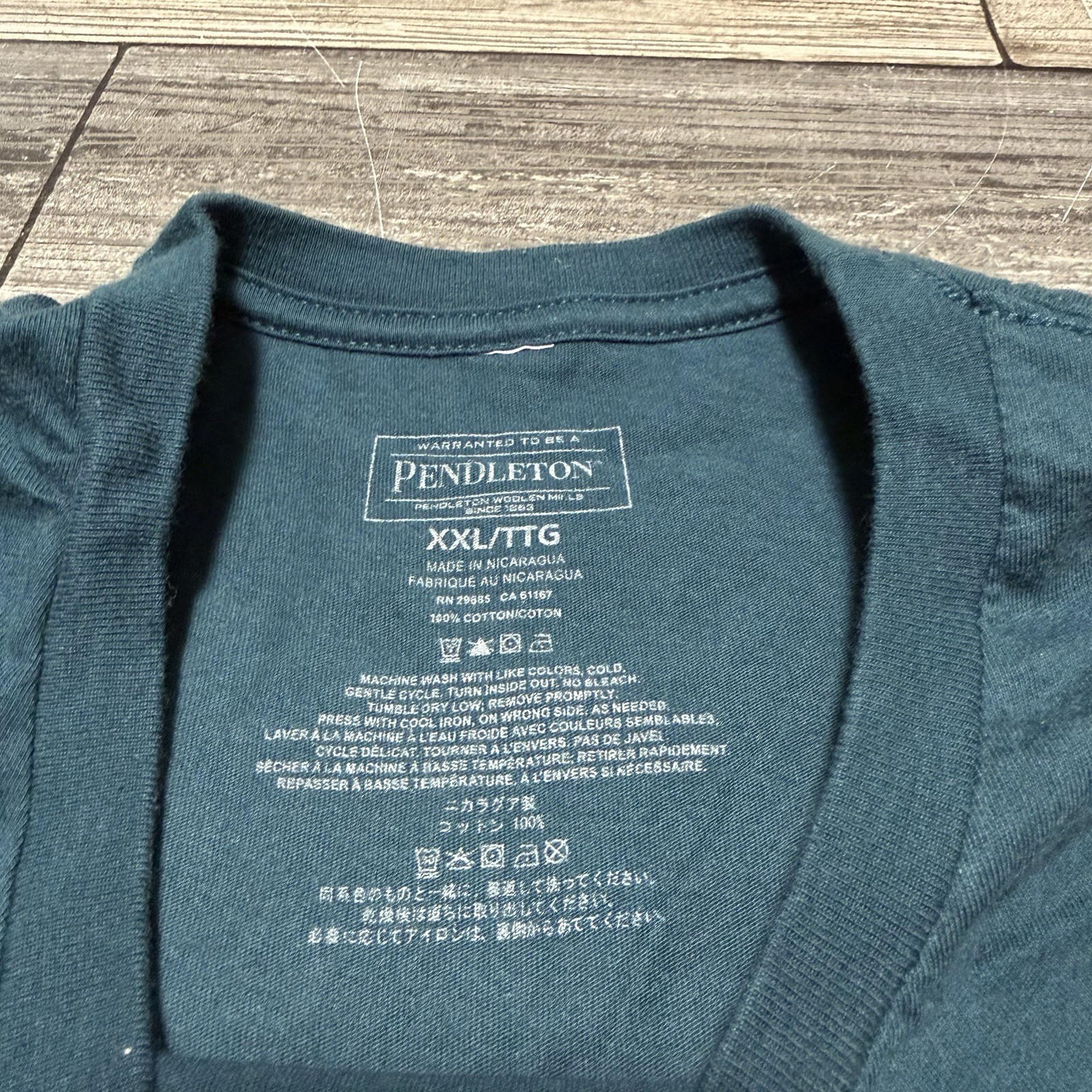 Pendleton Graphic T Shirt Men’s XXL Teal Blue Green Lightweight Casual gallery